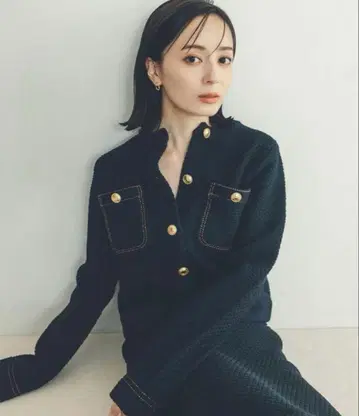 anuans 니트 자켓 네이비