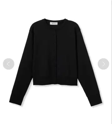 Mila Owen 크루넥 싸개 단추 짧은 니트 가디건 블랙