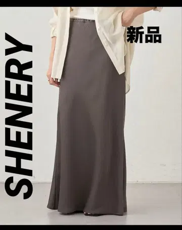 완판 SHENERY 새상품 새틴 머메이드 스커트 토프 S 36 고급스러움