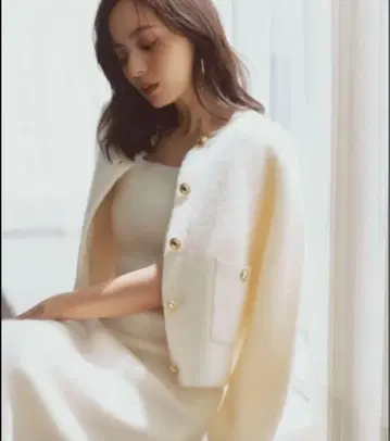 anuans 아뉴앙스 캐시미어 블렌드 노카라 니트 자켓