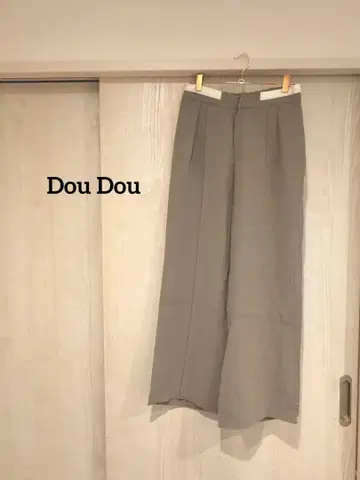 DouDou 허리 벨트 절개 핀턱 팬츠