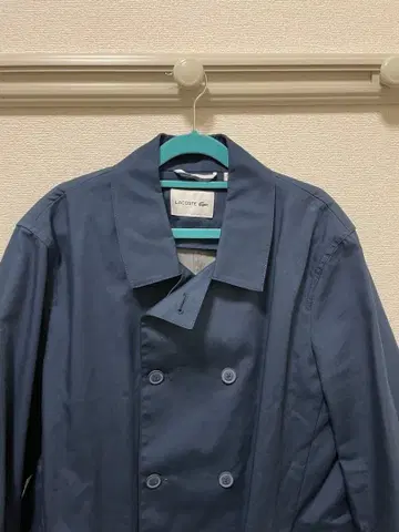 LACOSTE 네이비 스텐카라 코트 US L