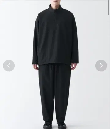 MUJI labo 속기모 풀오버 속기모 와이드 팬츠 셋업