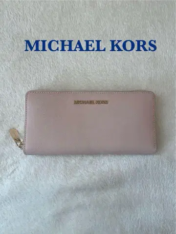 [컨디션 최상] MICHAEL KORS MK 로고 장지갑 핑크