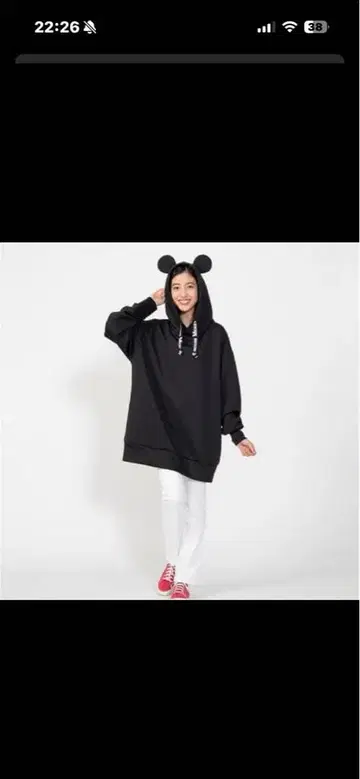 TOKYO Disney RESORT 빅 실루엣 미키 귀 후드티