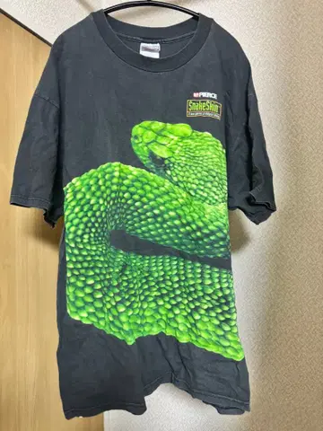 snake skin vintage t셔츠 90's 블랙 페이드