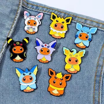 포켓몬 이브이 판초 부스터 핀 배지 8개