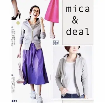 미사용 mica&deal 운모 앤 디얼 지퍼 후드 맨투맨 그레이 36