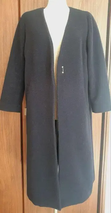 내추럴 뷰티 베이직 울 네이비 롱 코트 S