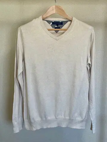 즉시 구매 OK! TOMMY HILFIGER 코튼 캐시미어 V넥 스웨터