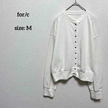 for/c 포씨 버튼 부착 크루넥 가디건 M 스냅 버튼