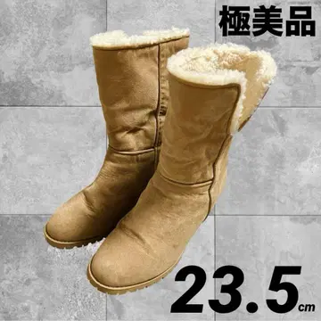 부츠 베이지 어그 부츠 보아 안감 퍼 부츠 여성용 따뜻한