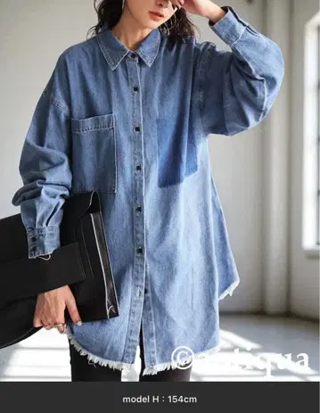 데님 블루 오버 사이즈 셔츠