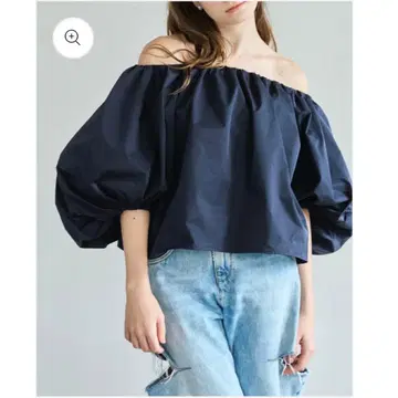 CARLA 카라 Otona whip off shoulder (Navy)