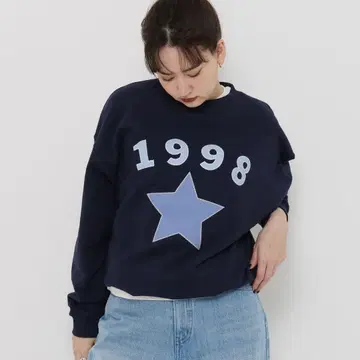 TINA:JOJUN 맨투맨 네이비