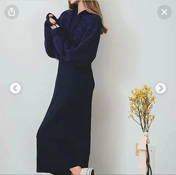 pinue 후디 니트 셋업 네이비
