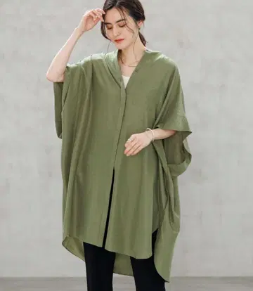 렙심 카키 사라키레 판초 튜닉 원피스/SS 163919