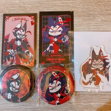 [배송비 포함] 해즈빈 호텔 애니메이트 카페 허스크 캔뱃지 금박 카드