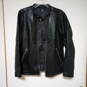 FREAK'S STORE 블랙 가죽 싱글 라이더 자켓 XL