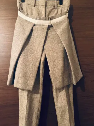 sacai 사카이 플랩 팬츠 스커트 울 그레이 1