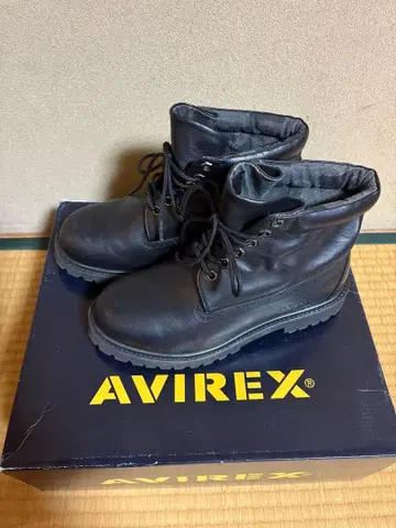 AVIREX 블랙 가죽 부츠