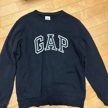 GAP 네이비 로고 크루넥 트레이닝복