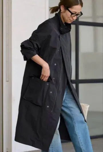 새상품급 프레임워크 발수 나일론 스탠드 코트 36 블랙 롱