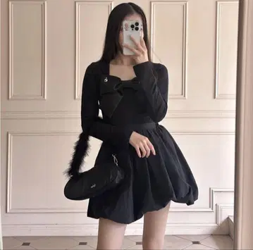 에피누 balloon volume mini skirt 블랙