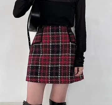 Snidel 로빙 체크 스커트 쇼팬츠