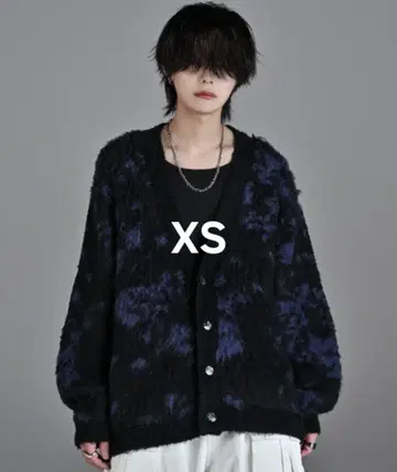 부클레 샤기 니트 리버서블 가디건 네이비 XS