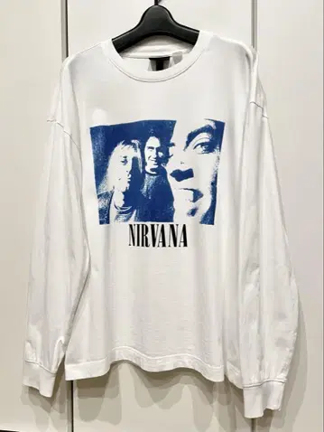 H&M NIRVANA 닐바나 롱티 커트 코베인 밴티 화이트