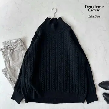 미사용급 Deuxieme Classe 케이블 터틀넥 풀오버