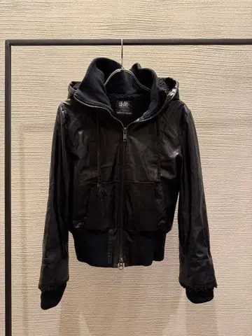 00s japanese label leather hoodie jacket