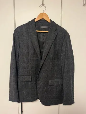 [ 뷰티&유스 ] 다크 그레이 체크 무늬 블레이저 자켓