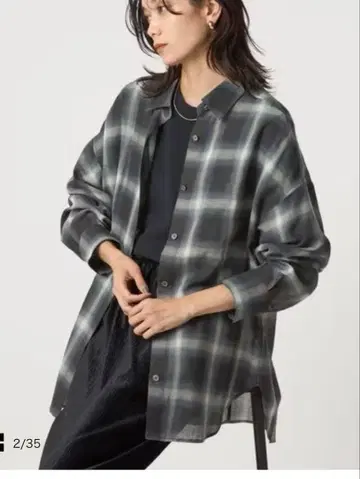 유나이티드 애로우즈 시어 체크 셔츠