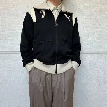 80s PUMA 집업 트랙 자켓 블랙