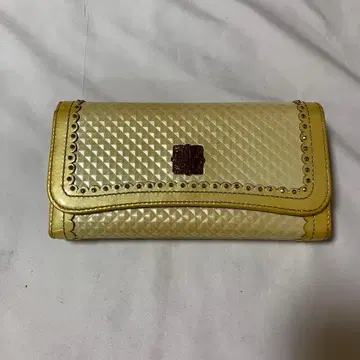 새상품급 레어 옐로우 컬러 금전운 안나수이 골드 접이식 지갑