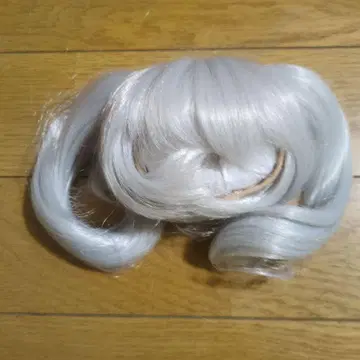 인형 가발 9인치 컬 트윈 테일 실버 새상품