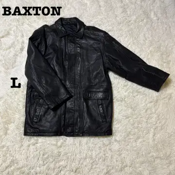 vintage BAXTON 블랙 가죽 코트 가죽 자켓 L
