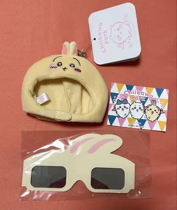 치이카와 파크 마스코트 사이즈 나우키우키 봉제 인형 캡 토끼 스티커