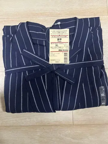 무인양품 진베이 XL 다크 네이비 스트라이프