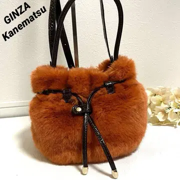[컨디션 최상] 긴자 카네마츠 GINZA kanematsu 퍼 숄더백
