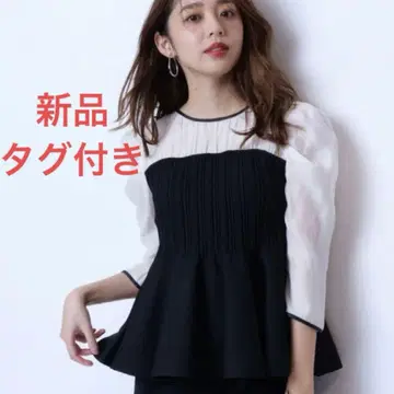 JUSGLITTY 시어 블라우스 레이어드 니트