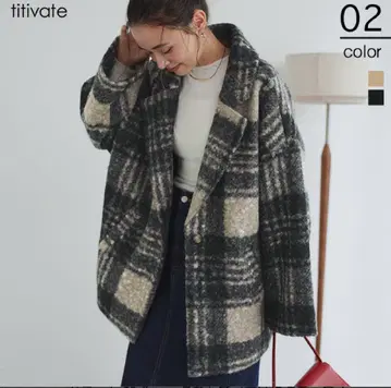 titivate 체크 무늬 테일러드 자켓 블랙 새상품급