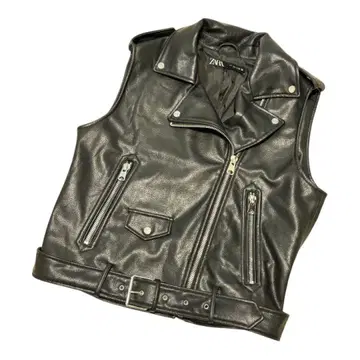 ZARA 자라 가죽 자켓 베스트 벨트 L 라이더 바이크