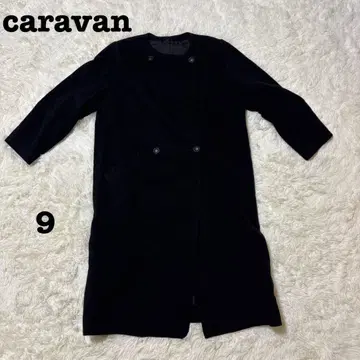 Caravan 캐러밴 롱 코트 캐시미어 100% 블랙 M