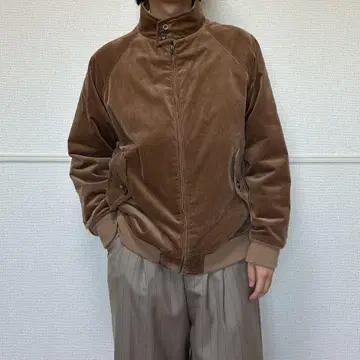 빈티지 코듀로이 해링턴 자켓 패디드 자켓 브라운