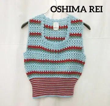 새상품급 슬리브리스 스웨터 베스트 OSHIMA REI 오오시마레이 니트