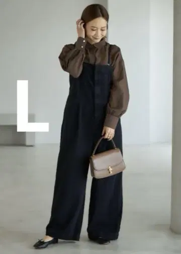 시마무라 다나카 리나 mysa 데님 올인원 L 블랙