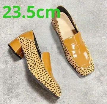세련된 L 애니멀 무늬 스퀘어토 로퍼 23.5cm 멋짐
